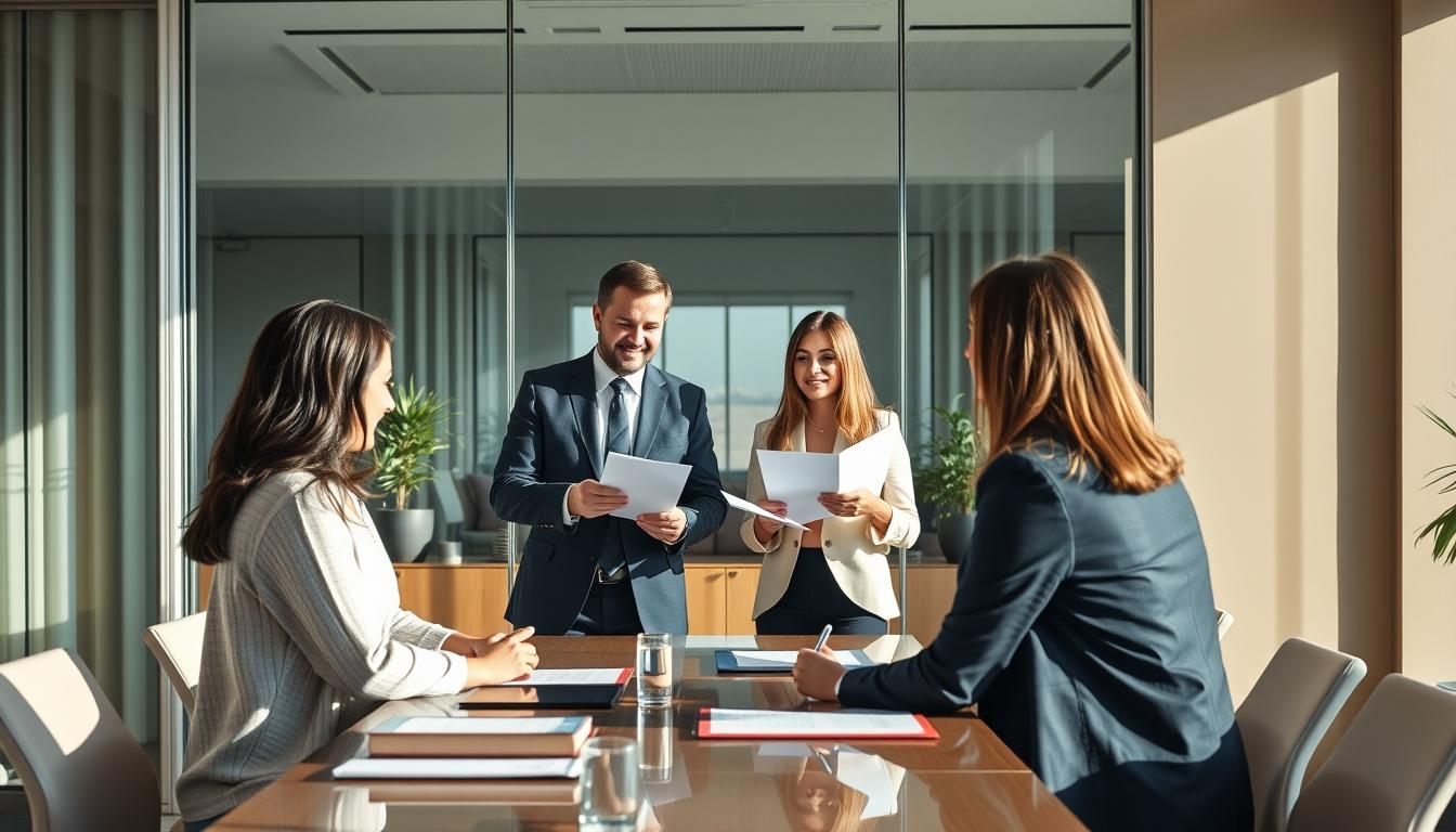 Business agreement signing